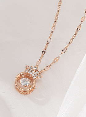 英国chrry koop铜吊坠灵动吊坠简约时尚皇冠钛钢项链跳动的心套