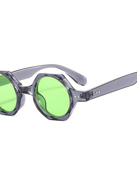 英国chrry koop多边形圆框新款个性太阳镜 pc彩色潮男女ins走秀