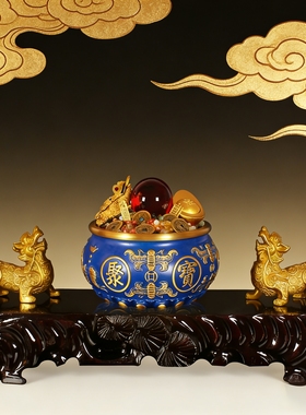 乔迁新居聚宝盆摆件客厅玄关装饰家居办公室桌面工艺礼品