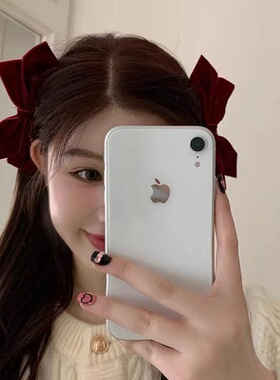 网红明星同款蝴蝶结发夹立体两侧丝绒公主风顶夹韩式少女对夹头饰