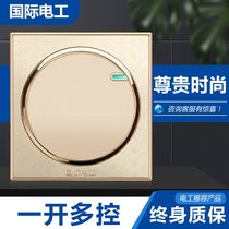 Aup Lighting 86 Concealed home open multi-control switch panel Single-open three-control multi-contact midway switch round incense