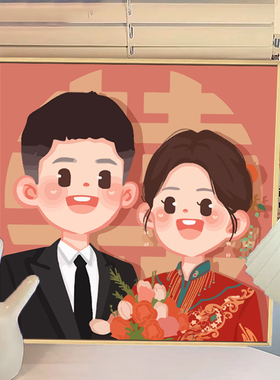 结婚礼物diy数字油画定制装饰画