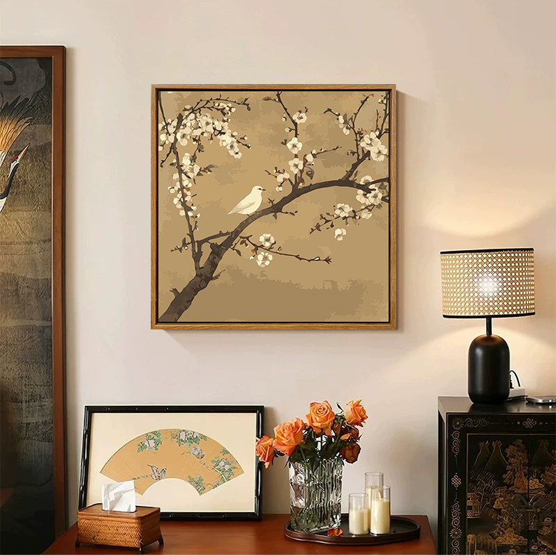 Chinese style flower and bird diy digital oil painting decorative painting