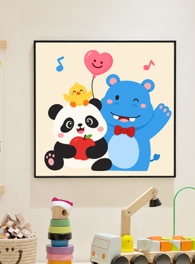 童趣卡通diy数字油画装饰画挂画