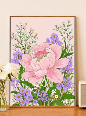 温馨花卉diy数字油画装饰画挂画