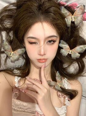 法式复古超仙蝴蝶发夹女侧边碎发森系仙女发卡气质高级感发饰头饰