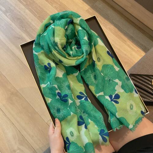 棉麻围巾女原创设计甜美花朵旅游防晒沙滩巾护颈保暖空调房大披肩 - 图3