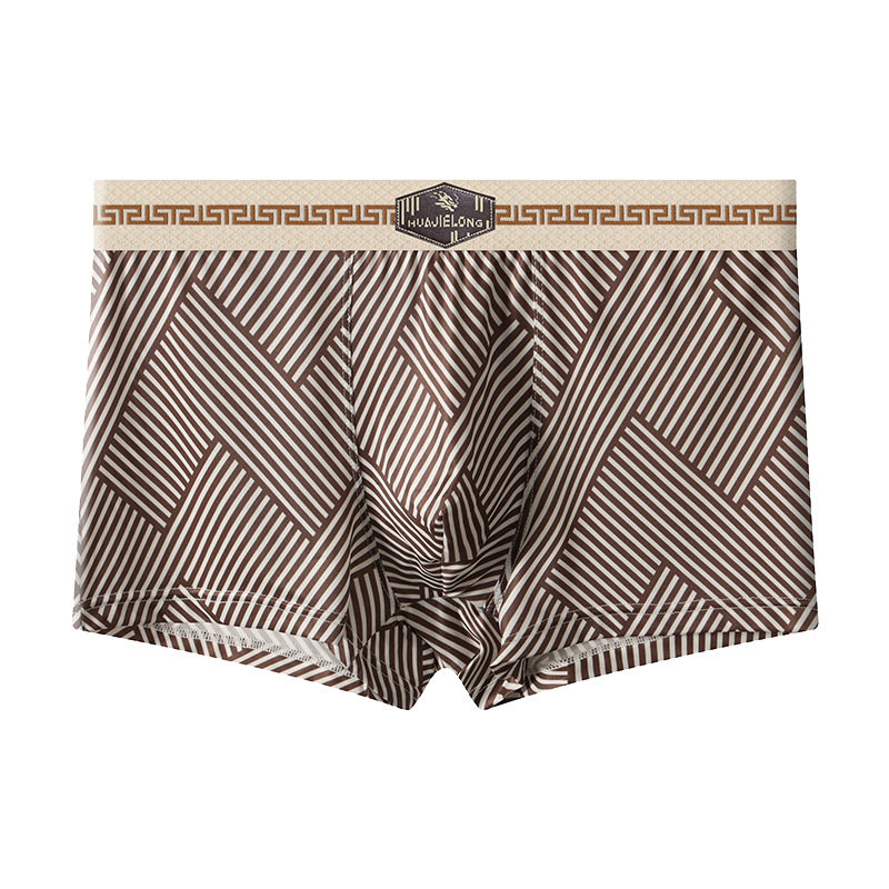 冰丝新款男士复古风内裤头抗菌防磨裆潮印花中腰大码透气平角裤衩,淘宝优惠券,粉丝福利购,淘宝优惠卷