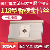 New wall open-circuit socket panel Champagne Kim TV Cable closed-off 11 electric type One 8 view 