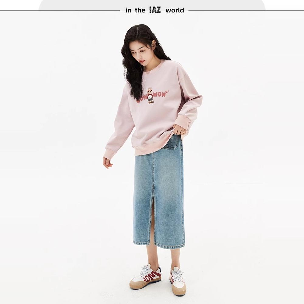 IAZ可爱小兔子卫衣女士简约韩版圆领百搭慵懒