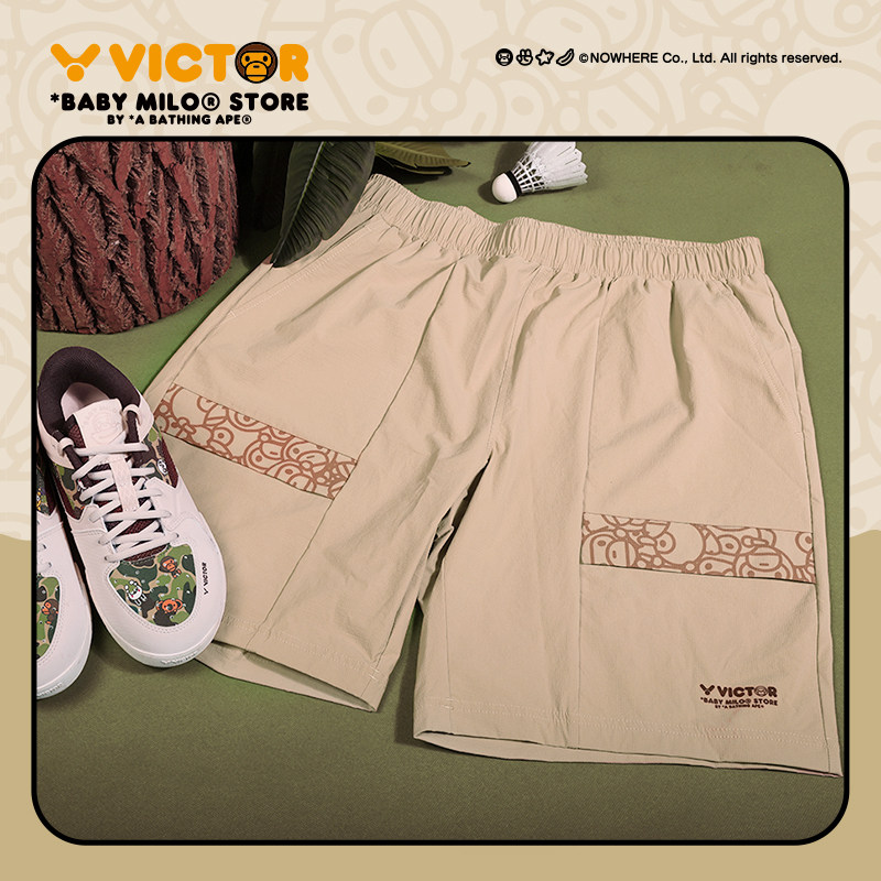 VICTOR胜利羽毛球服威克多BABY MILO联名系列男女运动短裤R-505BM,淘宝优惠券,粉丝福利购,淘宝优惠卷