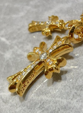 18K金22K金大小十字架吊坠