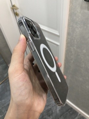 透明15promax亚克力磁吸潮壳适用iphone14苹果13手机保护壳无线充12高透硬壳保护套11防摔mini动画充电显示xr