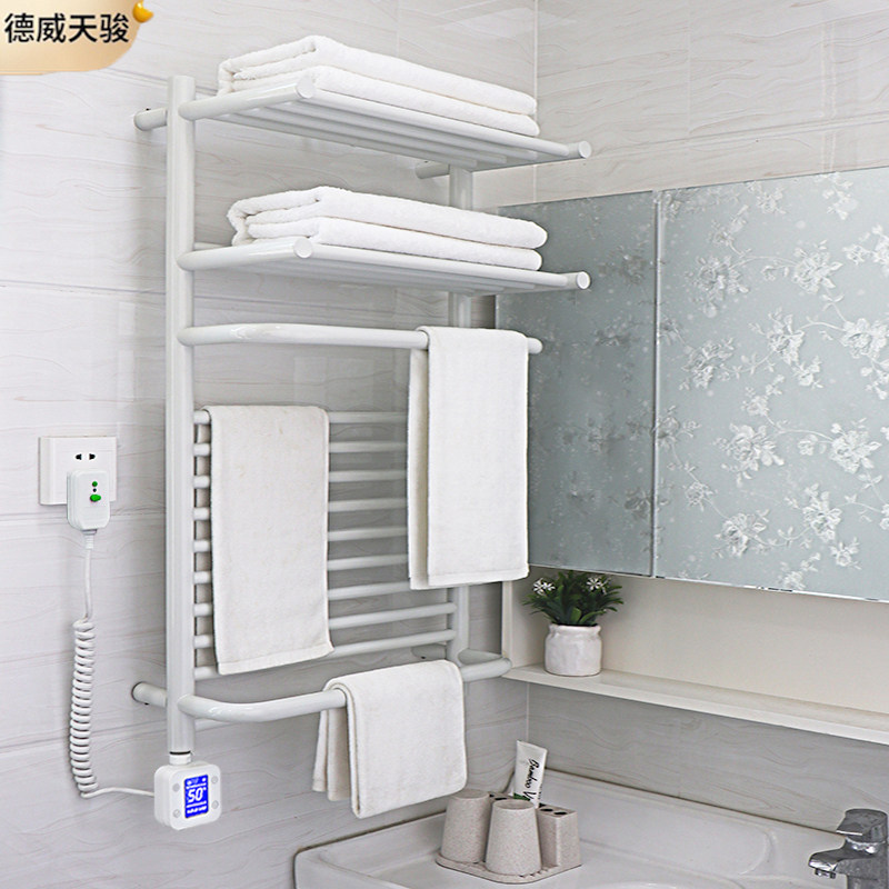 天猫精灵系统电热毛巾架不锈钢家用卫生间浴巾烘干碳纤维加热智能,淘宝优惠券,粉丝福利购,淘宝优惠卷
