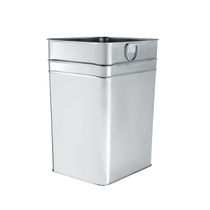 Crown Galvanized Square Barrel 31 *25 * 43cm Outdoor bin Bin Fruit Leather Case Liner Stainless Steel Galvanized Square Barrel