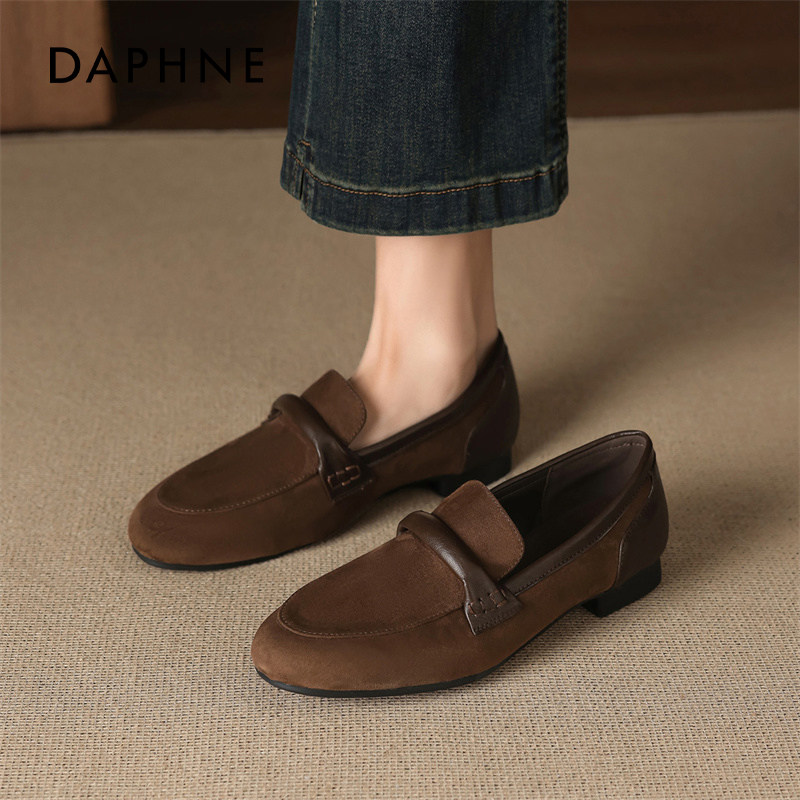 达芙妮复古乐福鞋春2026新款美拉德巨好看女鞋一脚蹬通勤浅口单鞋,淘宝优惠券,粉丝福利购,淘宝优惠卷