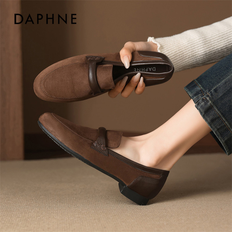 达芙妮复古乐福鞋春2026新款美拉德巨好看女鞋一脚蹬通勤浅口单鞋,淘宝优惠券,粉丝福利购,淘宝优惠卷