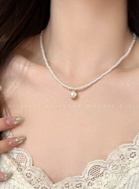 千慧饰集|法式珍珠项链轻奢ins高级简约锁骨设计爆款气 质颈链