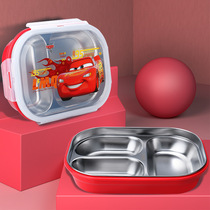 SFL Childrens dinner plate Baby cutlery suit stainless steel divider Household Cartoon Baby Lunch Box