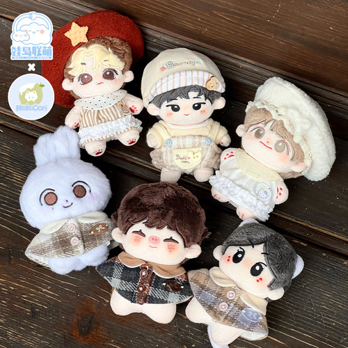 娃岛联萌x小猫冻梨棉花娃娃10cm娃衣布拉德复古轻松熊着替现货 - 图1