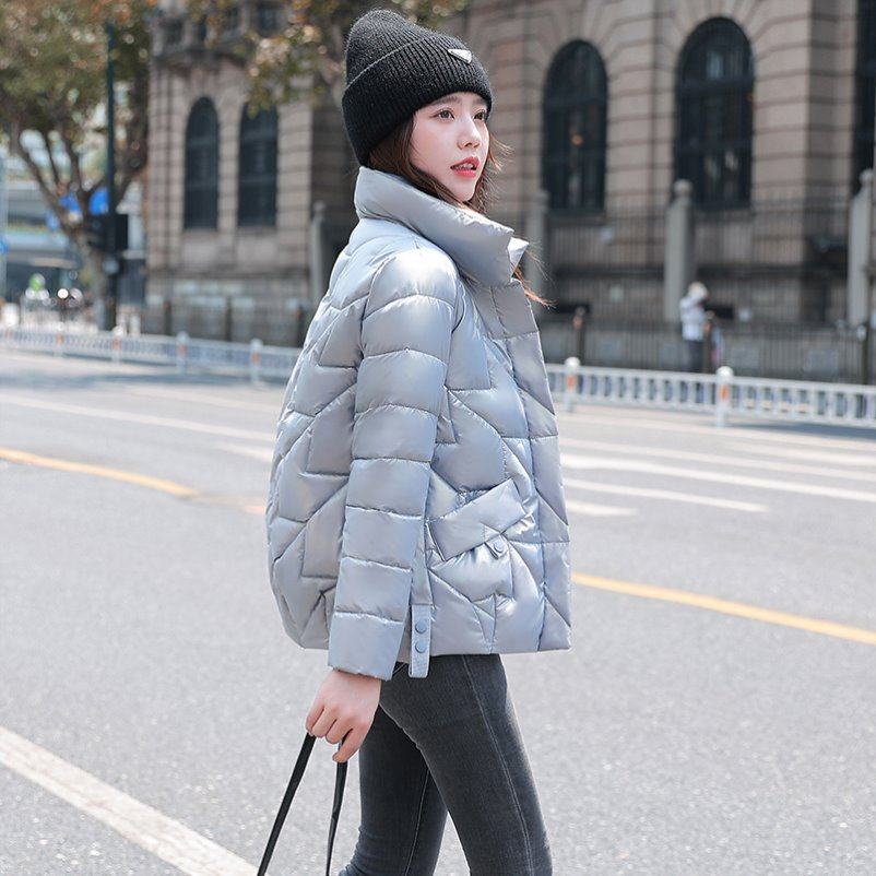 棉服女2025新款免洗亮面立领棉袄加厚款韩版羽绒棉衣短款保暖外套,淘宝优惠券,粉丝福利购,淘宝优惠卷