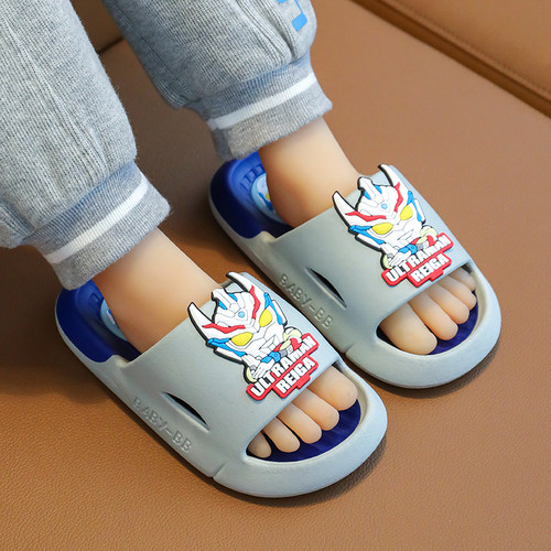 奥特曼拖鞋夏季2023新款男童室内洗澡防水大小中童男孩宝宝凉拖鞋 - 图1