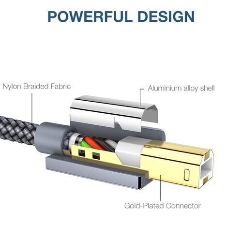 JSAUX Printer Cable USB 2.0 Type A Male to B Male Printer Sc - 图1