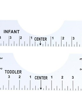 T-shirt guide ruler round neck calibration tool baby and chi