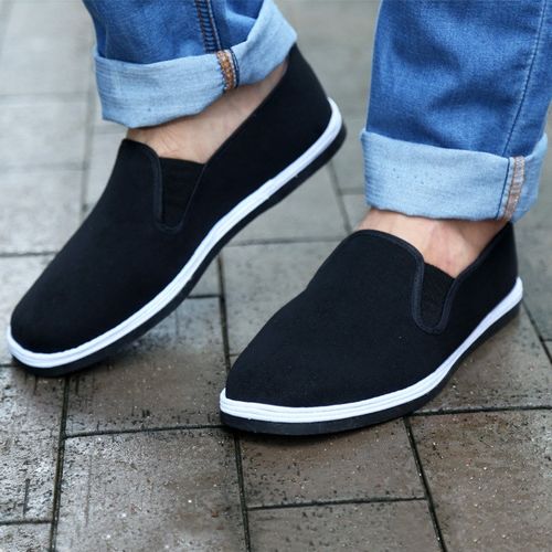 Old Beijing Black Cloth Shoe Man Kung Fu Shoes Canvas Shoe C-图1