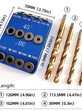 Woodworking Drilling Locator Tool Kit Aluminum Alloy Pocket