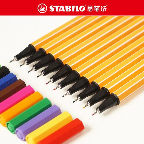 10pcs/set Stabilo Marker Pen Set 25 Colors Hook Line Pen Wat - 图2