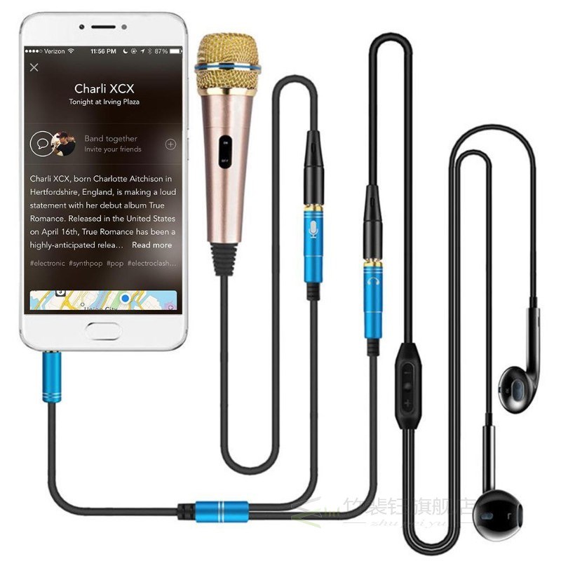 2 in 1 3.5mm Stereo Audio Headphone Jack Male to Female Head - 图1