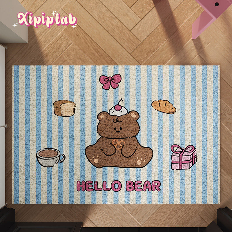 xipiplab可爱卡通少女风丝圈地垫可裁剪玄关入户门垫耐脏耐磨脚垫,淘宝优惠券,粉丝福利购,淘宝优惠卷