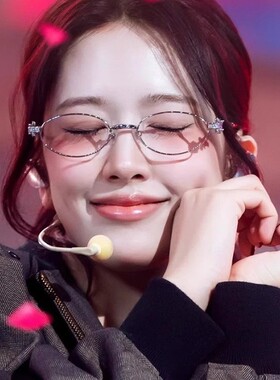 Jennie同款GM平光镜可配度数女高级感珠宝系列镶钻小框眼镜防蓝光