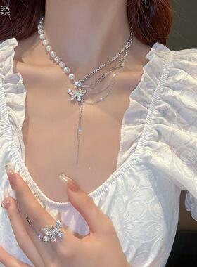 蝴蝶流苏2023新款超仙锆石拼接