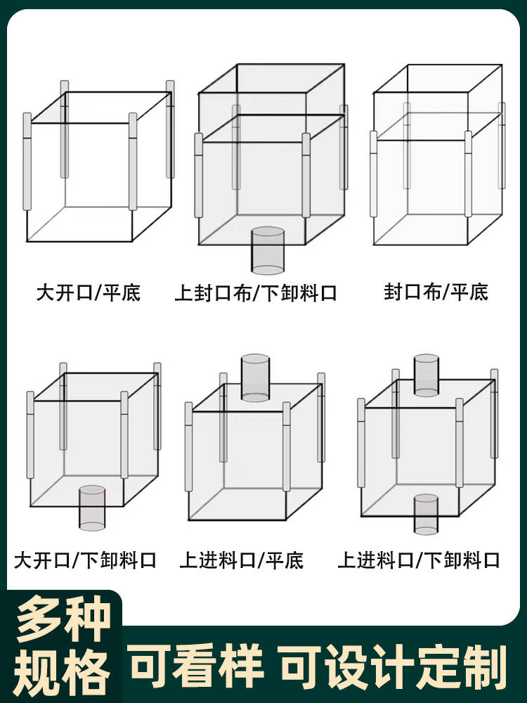 吨袋吨包1吨2吨集装袋加厚耐磨全新太空袋吊包带污泥吨包袋编织袋 - 图2