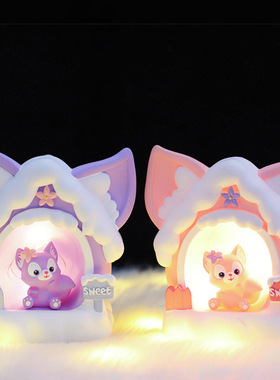 风贝贝狐温馨甜蜜搪胶灯钱罐可存不可取儿童节礼品星星灯摆件