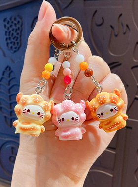 立体卡通吐司猫猫手机链可爱ins