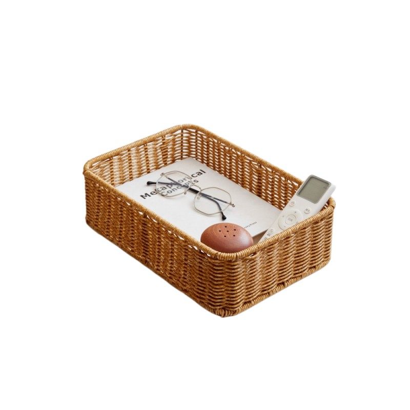 仿藤编零食收纳筐家用客厅水果收纳篮桌面收纳盒酒店商超储物篮,淘宝优惠券,粉丝福利购,淘宝优惠卷