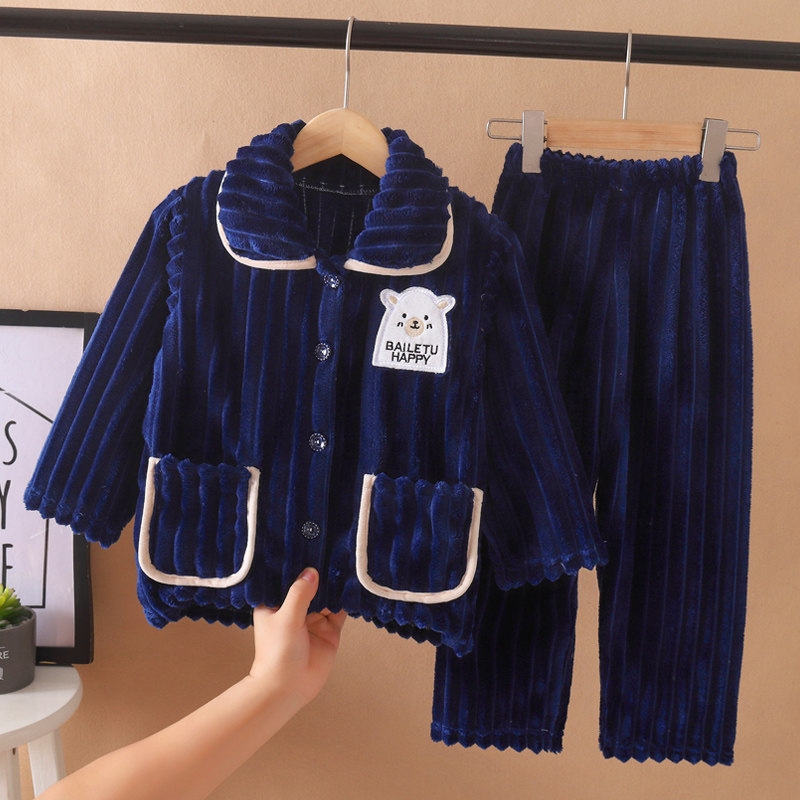 秋冬季儿童法兰绒睡衣女童宝宝男童家居服女孩加厚冬款男孩珊瑚绒,淘宝优惠券,粉丝福利购,淘宝优惠卷