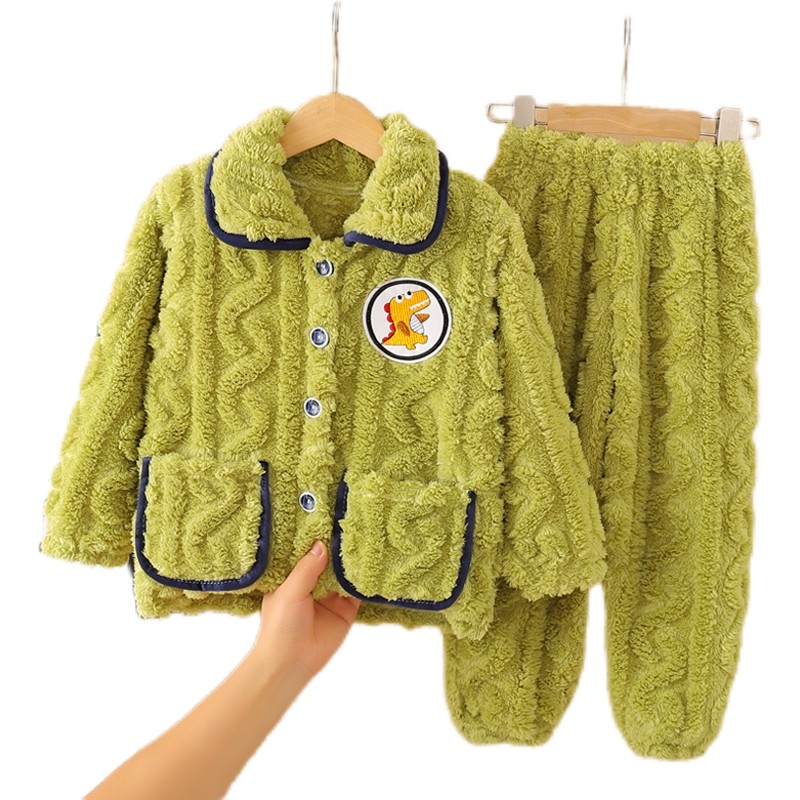 秋冬季儿童法兰绒睡衣男孩女孩加厚冬款珊瑚绒女童宝宝男童家居服,淘宝优惠券,粉丝福利购,淘宝优惠卷