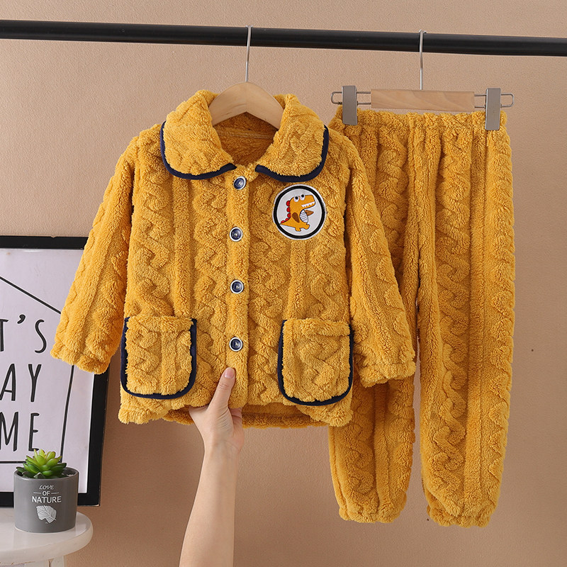 秋冬季儿童法兰绒睡衣男孩女孩加厚冬款珊瑚绒女童宝宝男童家居服,淘宝优惠券,粉丝福利购,淘宝优惠卷