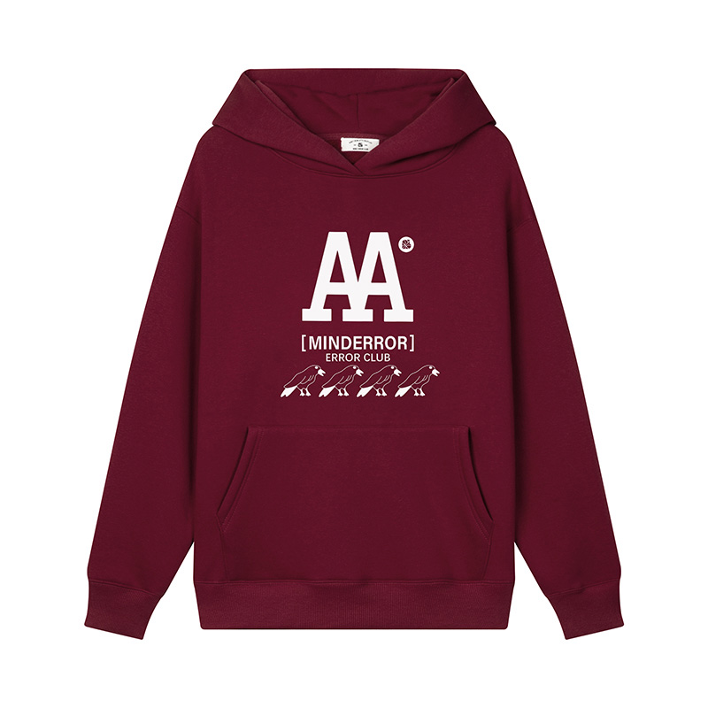 MindError ME AA Hoodie 春季双A印花加绒卫衣男女宽松潮牌连帽衫