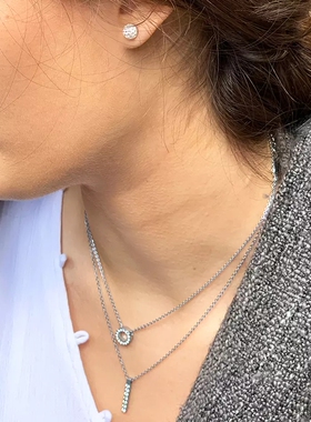 瑞典原装进口BLOMDAHL医用钛直杆水晶吊坠不含项链