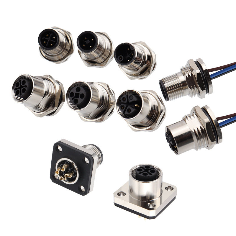 正成M12焊线式防水连接器电源K型板前后内置灌胶接线3PIN45芯插座,淘宝优惠券,粉丝福利购,淘宝优惠卷