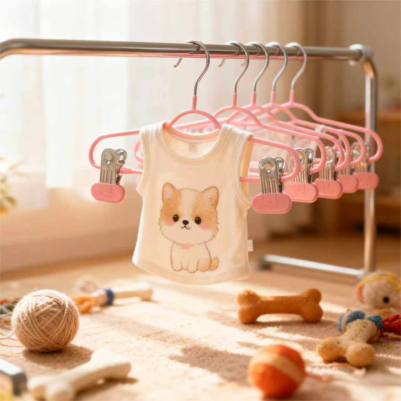 不锈钢宠物衣架多功能猫咪狗狗衣服专用收纳衣架加厚防滑干湿两用,淘宝优惠券,粉丝福利购,淘宝优惠卷