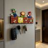 Cartoon door key storage hook hole board dopamine living room bedroom hanging bag coat rack entrance row hook