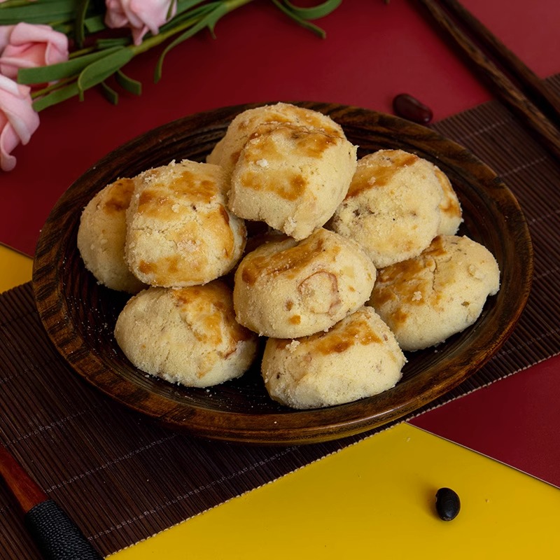 上海特产功德林素食一口酥椒盐味传统老式零食糕点下午茶点心300g-图2