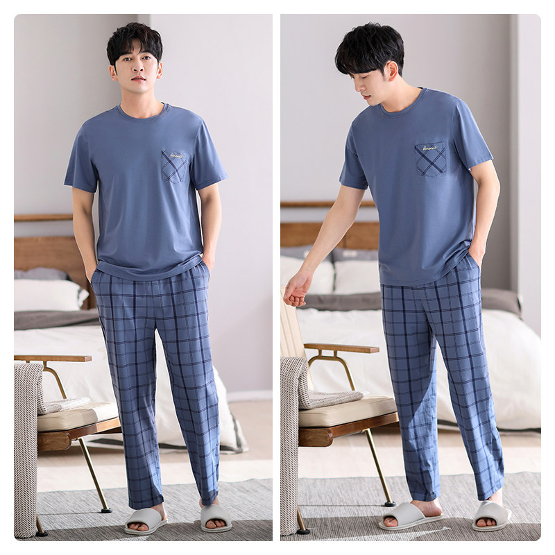 睡衣男夏季2025新款男士纯棉短袖长裤薄款夏款大码新款家居服套装,淘宝优惠券,粉丝福利购,淘宝优惠卷