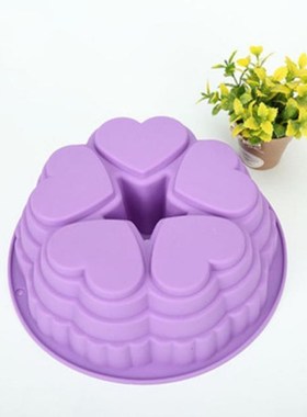 Silicone  Cake Mold Middle Hollow Heart Shape Round Baking P